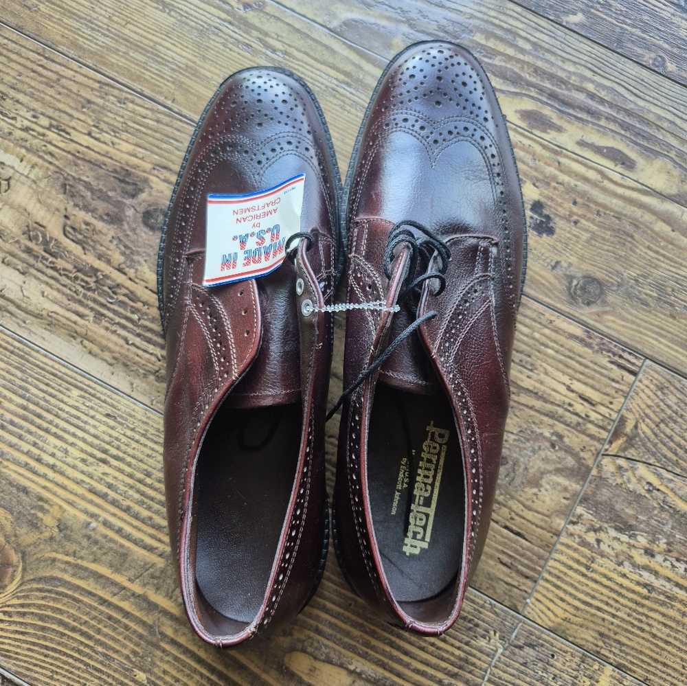 Vintage Perma Tech Endicott Johnson Dress Shoes 11 D Leather